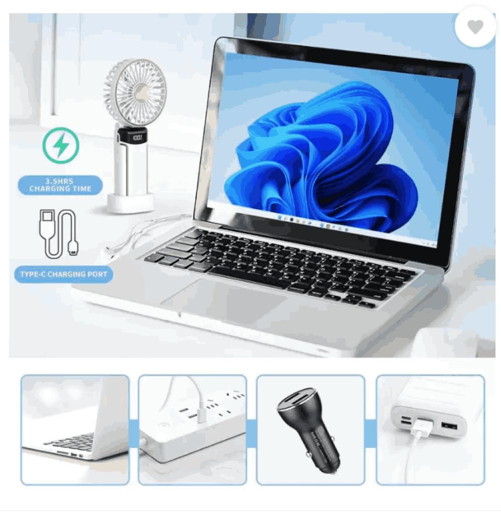 Portable Handheld Fan™ | Battery Operated Mini Fan with LED Display